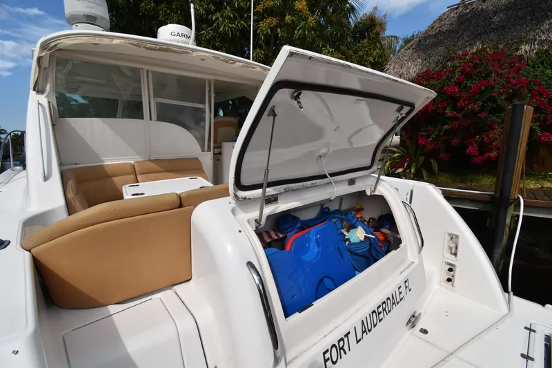  Yacht Photos Pics 2008 Tiara Yachts 39 Sovran with open storage, docked in Fort Lauderdale, FL.