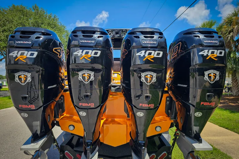  Yacht Photos Pics Four Mercury Verado 400R engines on a 2016 Statement 380 Open boat.