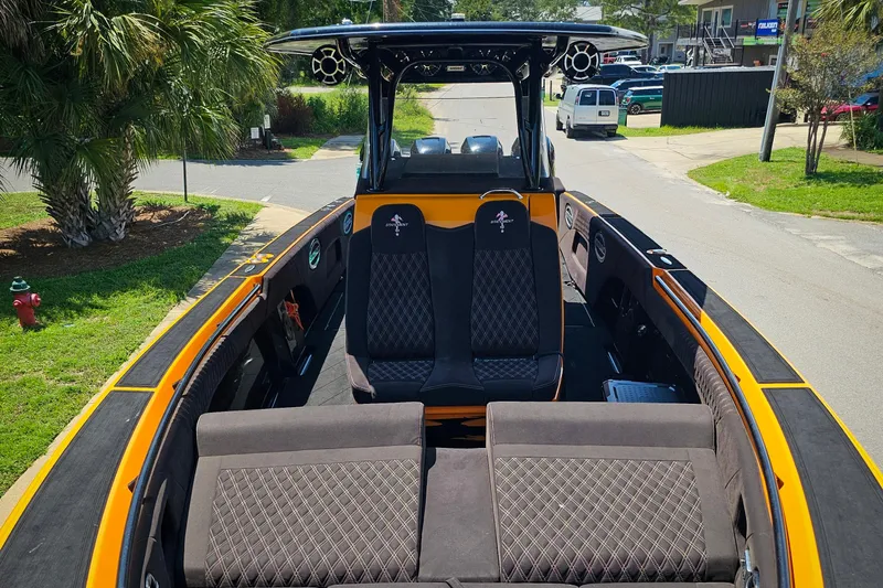  Yacht Photos Pics 2016 Statement 380 Open boat interior with luxurious seating and modern design.