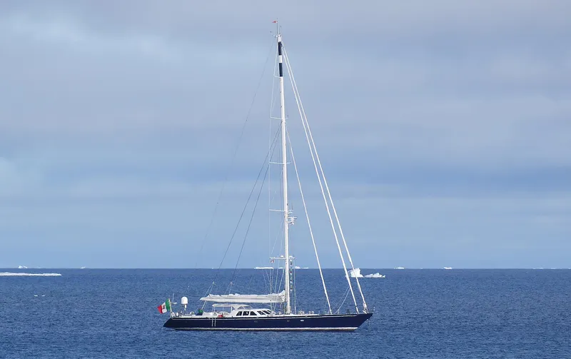 Billy Budd II Yacht Photos Pics Sailing yacht on open sea, Royal Huisman 112' Custom, 1994 model.