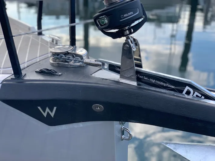  Yacht Photos Pics Bow of 2025 Faro Yachts 29 with anchor and chain mechanism.