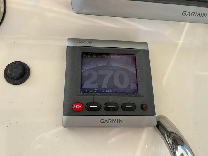 Relentless Yacht Photos Pics Garmin GHC 10 display on 2009 Pursuit S 310 Sport boat.