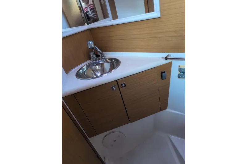  Yacht Photos Pics Bathroom sink area on a 2009 Jeanneau Sun Odyssey 44i yacht.
