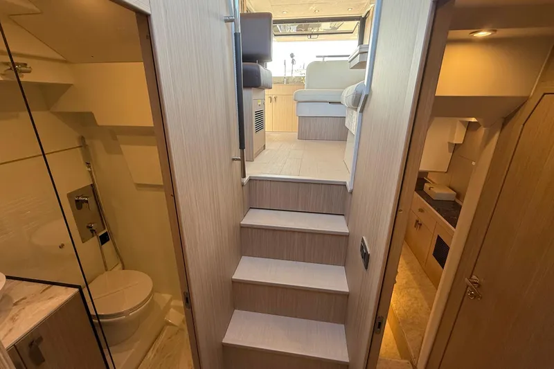  Yacht Photos Pics Interior of 2026 Prestige F4.3 yacht, featuring modern design and luxurious amenities.