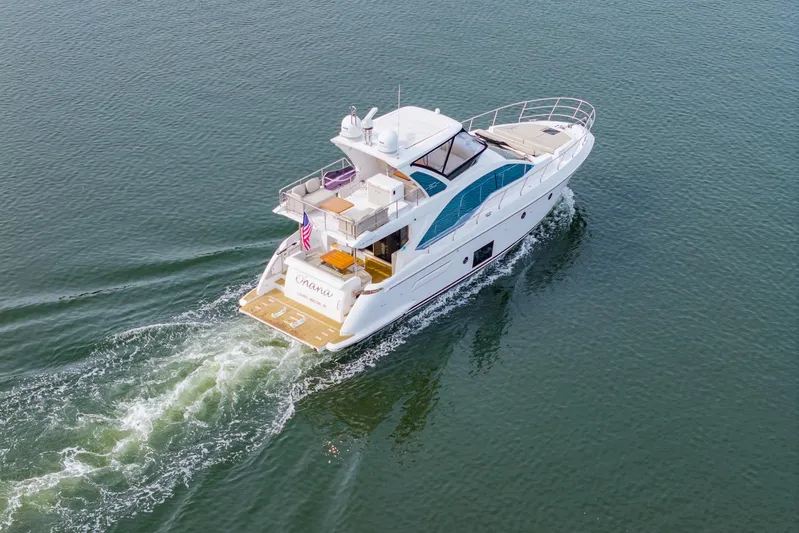  Yacht Photos Pics Azimut Fly 50 yacht cruising on open water, 2020 model.