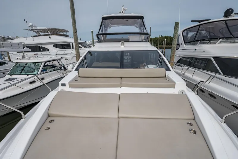  Yacht Photos Pics Azimut Fly 50 yacht, 2020 model, docked with spacious sunbathing area.