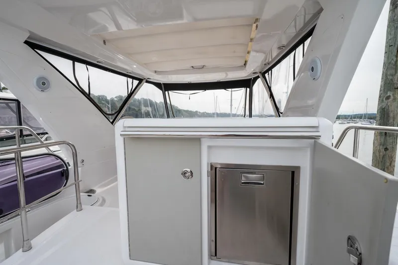  Yacht Photos Pics Azimut Fly 50 yacht interior, featuring sleek cabinetry and modern design, 2020 model.
