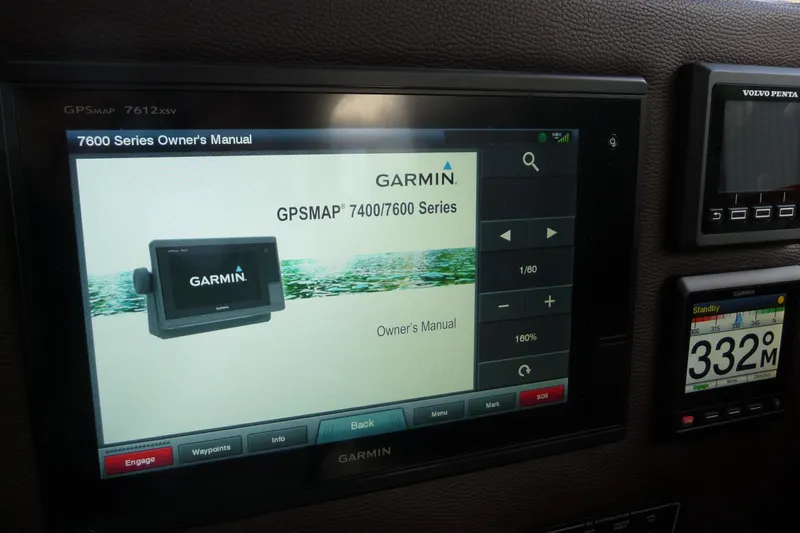  Yacht Photos Pics Garmin GPSMAP 7600 series display on 2017 Cutwater C28 boat dashboard.