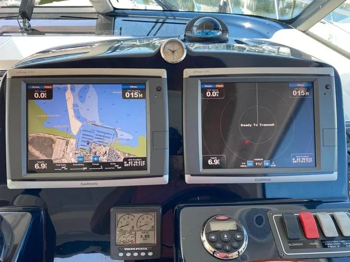 Kostas More Yacht Photos Pics Tiara Yachts 4300 Sovran 2009 navigation system with Garmin screens.