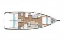 Lost Traveler Yacht Photos Pics Layout of Jeanneau Sun Odyssey 440 yacht, year 2020.