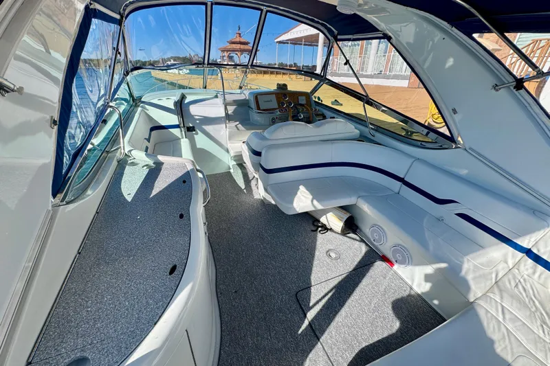  Yacht Photos Pics 2006 Formula 370 Super Sport boat interior with sleek seating and modern dashboard.