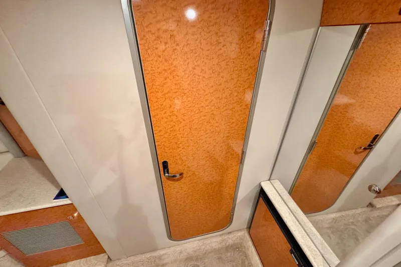  Yacht Photos Pics Interior of 2006 Formula 370 Super Sport with wood finish doors and modern design.