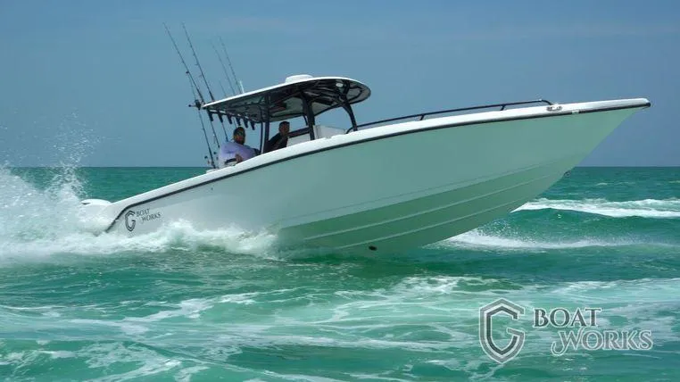  Yacht Photos Pics 2022 CG Boat Works 35 M-Series cruising on turquoise waters.