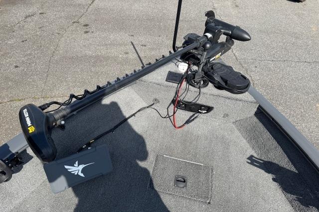 2018 Tracker Pro Guide V-175 SC boat deck with trolling motor and equipment.