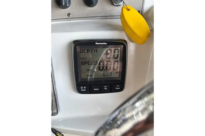  Yacht Photos Pics Raymarine display on 2001 Carver 356 Motor Yacht showing depth and speed.