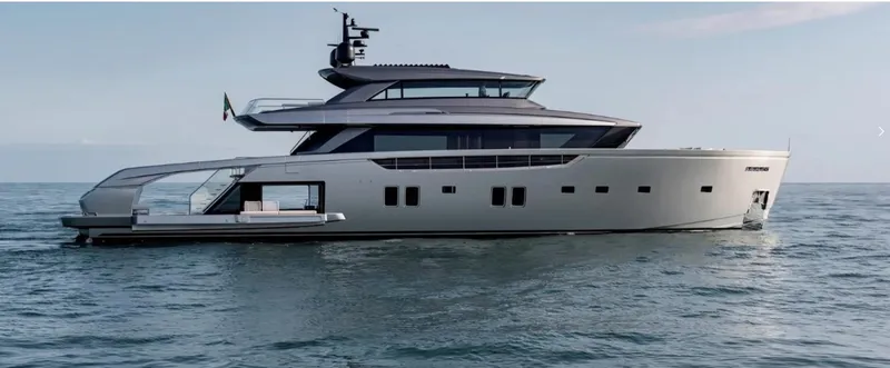  Yacht Photos Pics Sanlorenzo SX 112 2022 luxury yacht on open water.