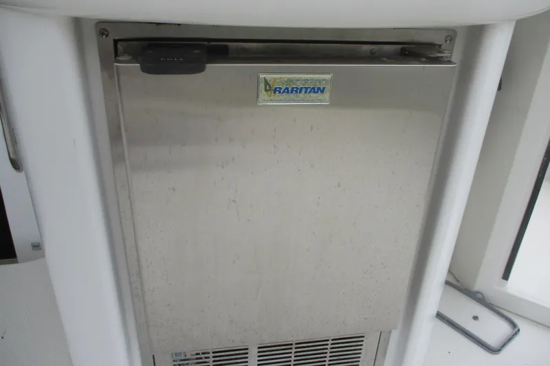  Yacht Photos Pics Raritan refrigerator on 2006 Carver 466 Motor Yacht, stainless steel finish.