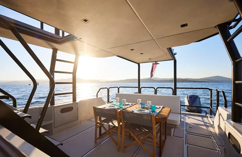  Yacht Photos Pics Lounger doubles as outdoor dining