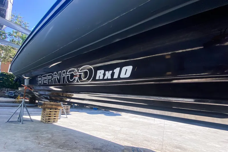  Yacht Photos Pics 2018 Bernico RX 10 boat on dry dock, side view.