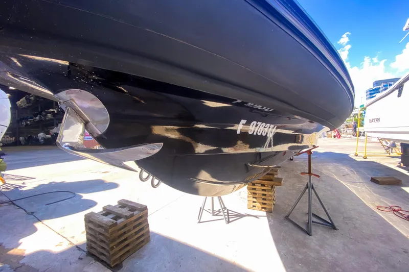  Yacht Photos Pics 2018 Bernico RX 10 boat hull on dry dock, undergoing maintenance.