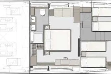 Karya Yacht Photos Pics Floor plan of 2023 Ferretti Yachts 780, showcasing cabin layout and interior design.