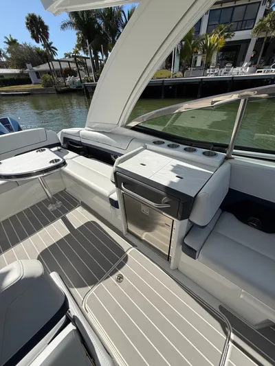 Sea Smoke Yacht Photos Pics Interior of 2023 Formula 330 CBR yacht with sleek amenities.