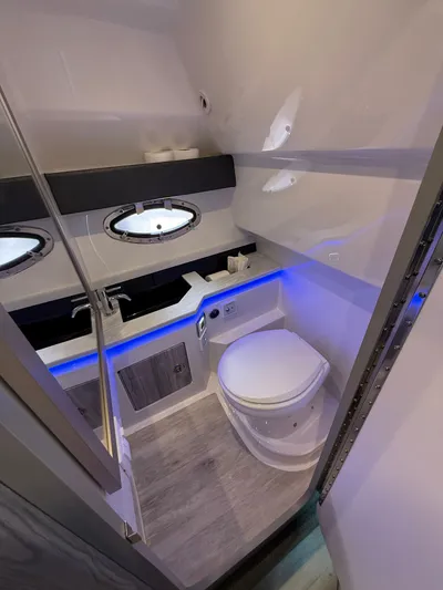 Sea Smoke Yacht Photos Pics Modern bathroom in 2023 Formula 330 CBR boat.