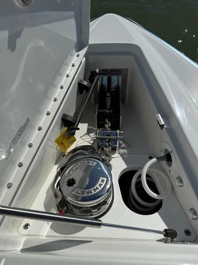 Sea Smoke Yacht Photos Pics Anchor compartment of 2023 Formula 330 CBR boat.