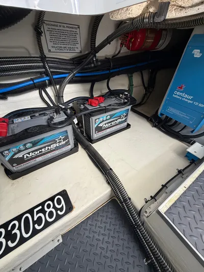 Sea Smoke Yacht Photos Pics Batteries and charger in 2023 Formula 330 CBR boat.