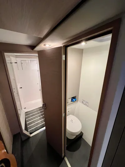 Amihan Yacht Photos Pics 2023 Fountaine Pajot Isla 40 yacht bathroom with modern fixtures and shower.