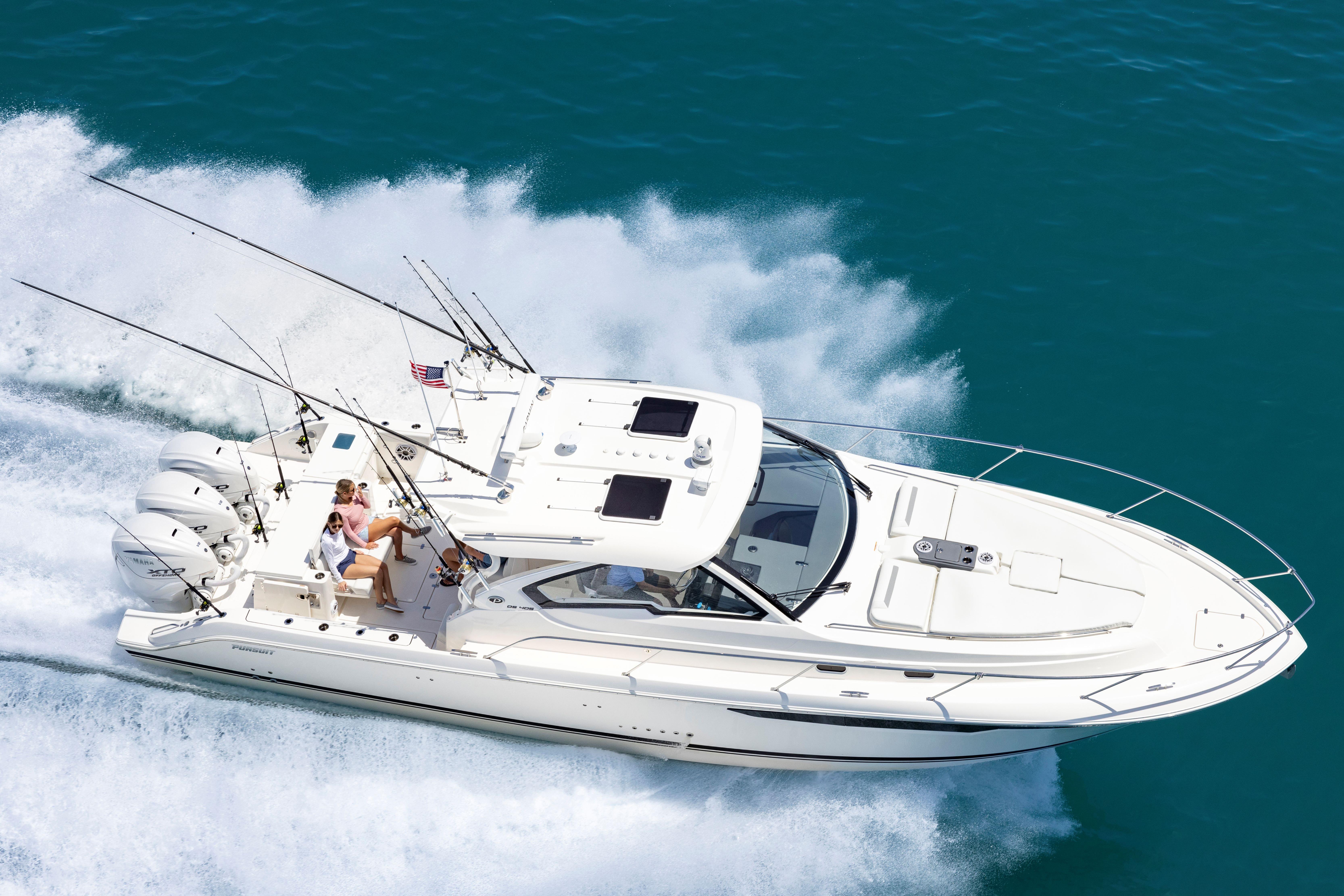 2026 Pursuit OS 405 Offshore boat cruising on open water.