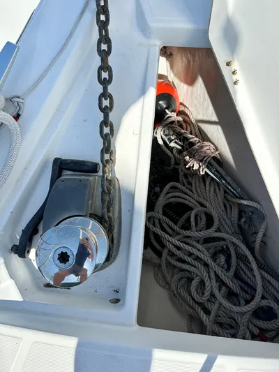 Yes My Dear Yacht Photos Pics Anchor chain and rope storage on 2012 Beneteau Oceanis 41 sailboat.