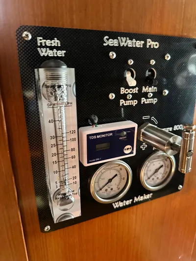 Yes My Dear Yacht Photos Pics Control panel of a SeaWater Pro water maker on a 2012 Beneteau Oceanis 41 yacht.