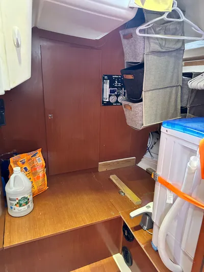 Yes My Dear Yacht Photos Pics Interior of 2012 Beneteau Oceanis 41 sailboat with storage and equipment.