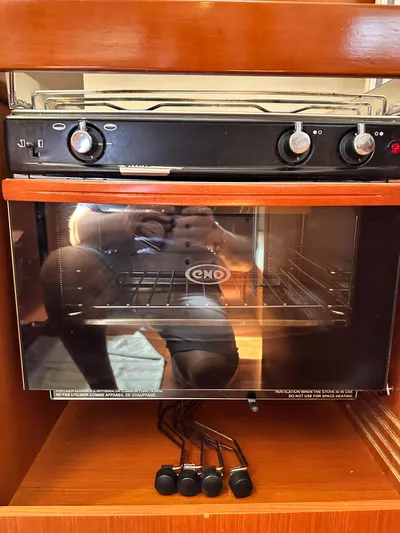 Yes My Dear Yacht Photos Pics Built-in oven in 2012 Beneteau Oceanis 41 yacht kitchen.