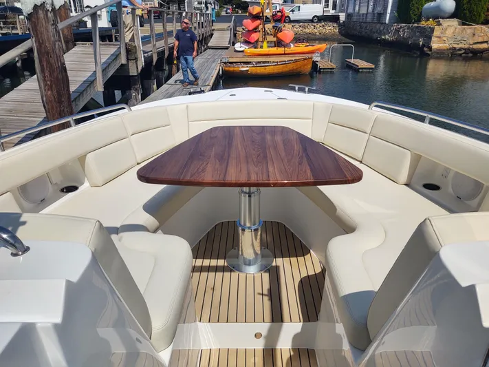 Coco Yacht Photos Pics MJM 3 Coco fwd seating and table