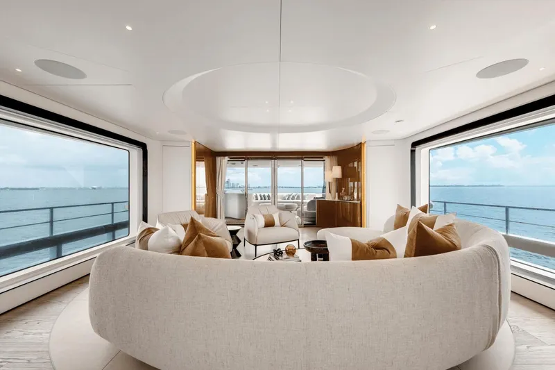  Yacht Photos Pics Luxurious interior of 2025 Azimut Grande 36M yacht with panoramic ocean views.