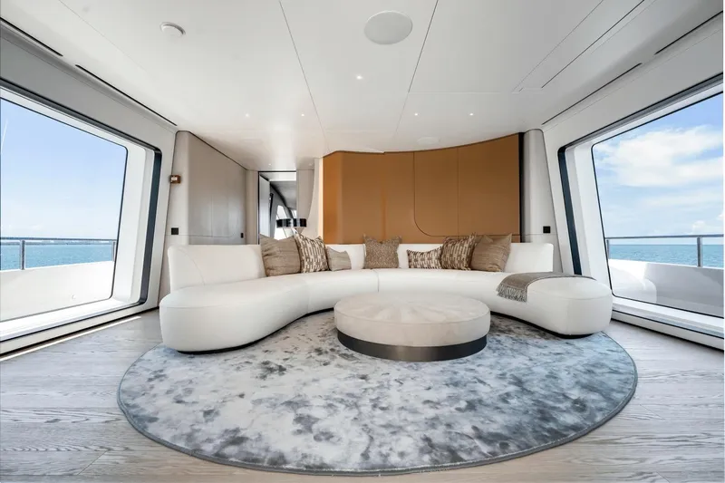  Yacht Photos Pics Luxurious interior of 2025 Azimut Grande 36M yacht with modern design and ocean view.