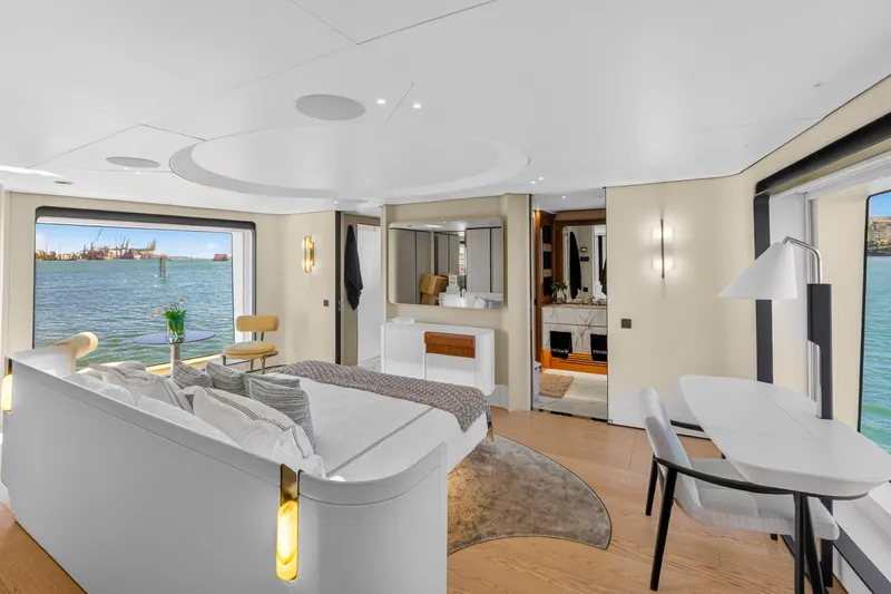  Yacht Photos Pics Luxurious interior of 2025 Azimut Grande 36M yacht with ocean view and modern furnishings.