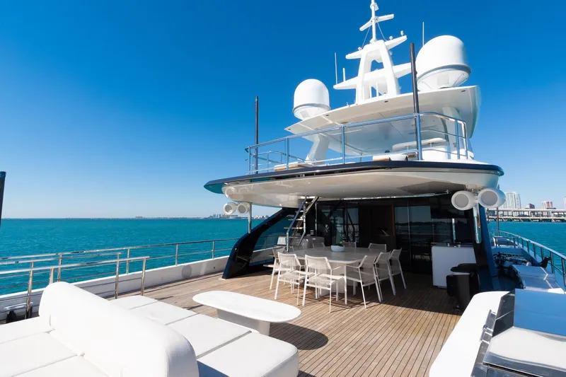  Yacht Photos Pics Luxurious 2025 Azimut Grande 36M yacht with spacious deck and ocean view.