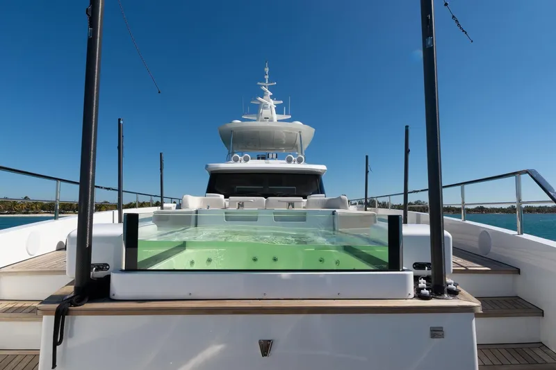  Yacht Photos Pics Luxurious 2025 Azimut Grande 36M yacht with a sleek deck and modern jacuzzi.