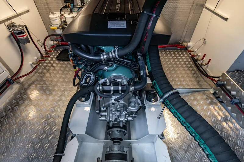  Yacht Photos Pics Engine room of 2024 Vripack 42 Open Kuip with stabilizers, featuring advanced marine equipment.