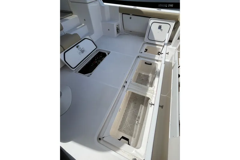 Sasea Yacht Photos Pics 2009 Tiara Yachts 4200 Open deck with open storage compartments.