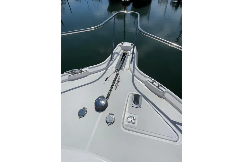 Sasea Yacht Photos Pics Bow of 2009 Tiara Yachts 4200 Open with anchor chain and fittings.