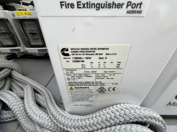  Yacht Photos Pics Cummins emissions control label on Beneteau Swift Trawler 41 Fly, 2023 model.