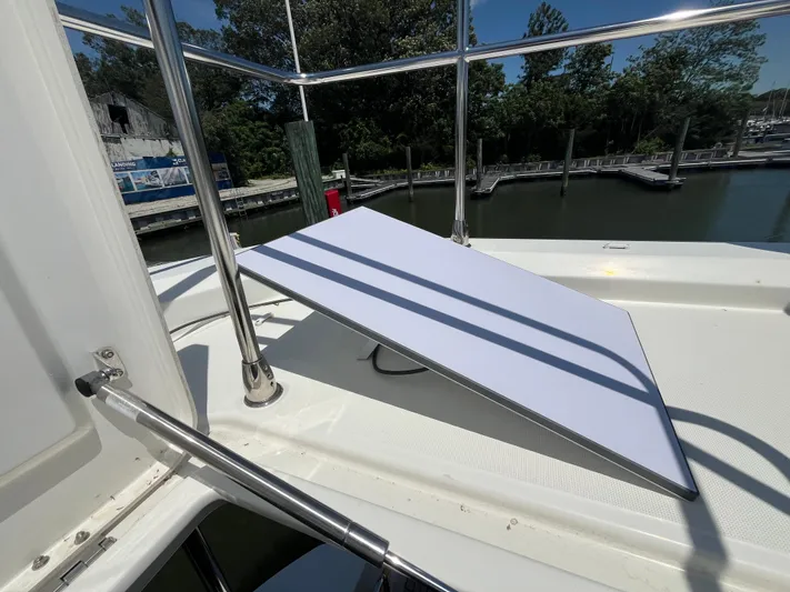  Yacht Photos Pics 2023 Beneteau Swift Trawler 41 Fly deck with solar panel installation.