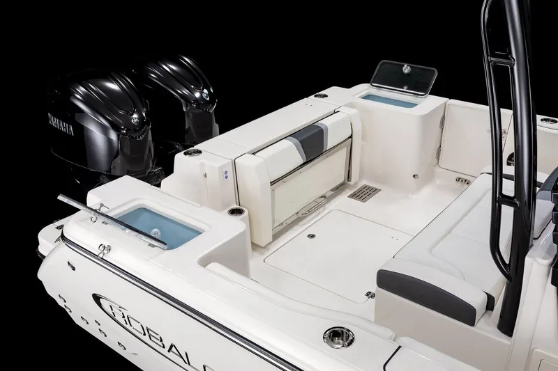  Yacht Photos Pics Manufacturer Provided Image: 2025 Robalo R300 Center Console boat with dual engines and spacious seating.