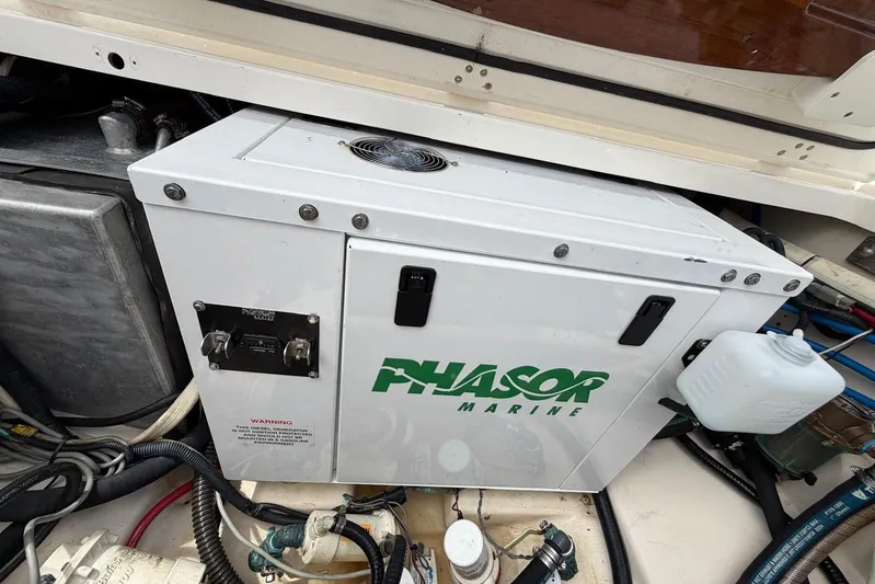  Yacht Photos Pics Phasor Marine generator in 2010 Boston Whaler 370 Outrage boat engine compartment.
