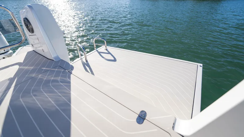 G-jazss Yacht Photos Pics 2022 Azimut Verve 47 yacht deck with water view.