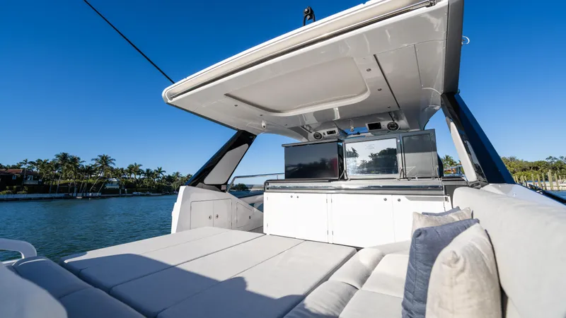 G-jazss Yacht Photos Pics 2022 Azimut Verve 47 luxury yacht interior with spacious seating and modern design.